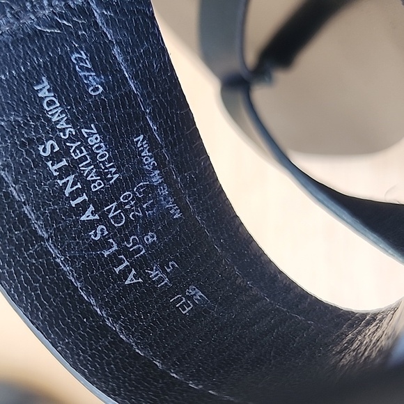 Allsaints Bayley Black Leather Sandals Size 8 - Picture 7 of 9